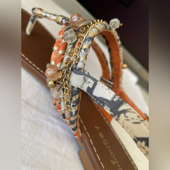 UNIONBAY Flat Sandal (Women), Orange/Grey/Cream, Size: 6 M US - Picture 6 of 16